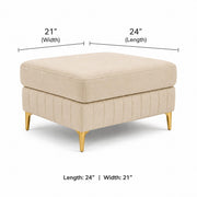 Casaliving Oliveira 4 Seater L Shape Convertible Sofa Set for Living Room, 3 Seater & Ottoman Modular Sectional Couch for Small Space (Yellow) Fabric