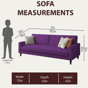 Kaven 3 Seater Sofa Set for Living Room (Purple Colour Fabric) Premium Fabric Sofa