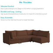 Lenser L Shaped Sofa Set for Living Room (Brown Fabric) Premium Fabric Sofa Set