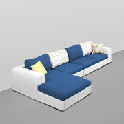 Badger LHS 6 Seater L Shape Sofa Set for Living Room (Black Fabric) Premium Fabric Sofa