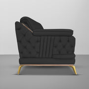 Falconar 3 Seater Sofa Set for Living Room (Black Fabric) Premium Fabric Sofa