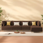 Salina LHS 6 Seater L Shape Sofa Set for Living Room (Black) Premium Fabric Sofa