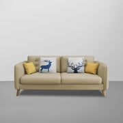 Duckby 3 Seater Sofa Set for Living Room (Black Colour) Premium Fabric Sofa
