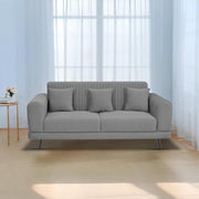 Casaliving Isabella 3 Seater Sofa Set for Living Room (Black Grey Colour Fabric) Premium Fabric Sofa