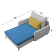 Vive 1 Seater Lounge Sofa for Living Room (Turquise Grey Colour) Premium Fabric Sofa