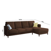 Swaloni RHS 6 Seater L Shape Sofa Set for Living Room (Brown) Premium Fabric Sofa