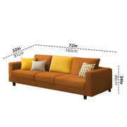 Minta 3 Seater Sofa Set for Living Room (Orange Colour Fabric) Premium Fabric Sofa