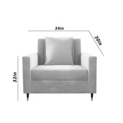 Garcia 1 Seater Sofa Set for Living Room (Black Colour) Premium Fabric Sofa