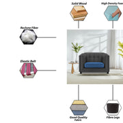 Sinclair 1 Seater Sofa Set for Living Room (Blue Colour) Premium Fabric Sofa