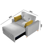 Alfred 1 Seater Sofa Cum Bed Sofa Set for Living Room (Maroon Fabric) Premium Fabric Sofa