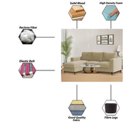 Charmi LHS 4 Seater L Shape Sofa Set for Living Room (Cream Fabric) Premium Fabric Sofa