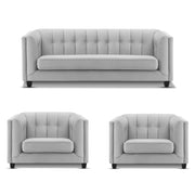 Casaliving Sinclair 3+1+1 Seater Sofa Set for Living Room (Blue Black Colour) Premium Fabric Sofa