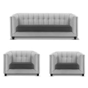 Casaliving Sinclair 3+1+1 Seater Sofa Set for Living Room (Blue Black Colour) Premium Fabric Sofa