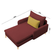 Vive 1 Seater Lounge Sofa for Living Room (Maroon Colour) Premium Fabric Sofa