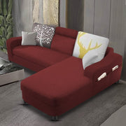 Amanda RHS 4 Seater L Shape,Sofa Set for Living Room (Maroon Fabric)