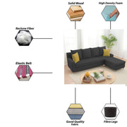 Jester 4 Seater Sofa Set with Center Table for Living Room (Black Colour) Premium Fabric Sofa