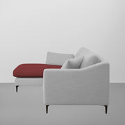 Cortina LHS 4 Seater L Shape Sofa Set for Living Room (Maroon Grey Fabric) Premium Fabric Sofa