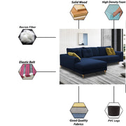 Viva LHS 6 Seater L Shape Sofa Set for Living Room (Blue) Premium Fabric Sofa