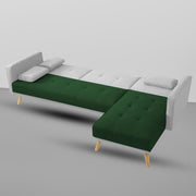 Convertible Futon RHS 4 Seater Sofa Cum Bed with Adjustable Backrest Sofa for Living Room (Blue Grey Colour) Premium Fabric Sofa