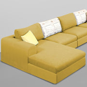 Badger LHS 6 Seater L Shape Sofa Set for Living Room (Black Fabric) Premium Fabric Sofa