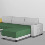 Linus RHS 4 Seater L Shape Sofa Set for Living Room (Green Grey Fabric) Premium Fabric Sofa
