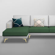 Falco LHS 4 Seater L Shape Sofa Set for Living Room (Green Grey Fabric) Premium Fabric Sofa