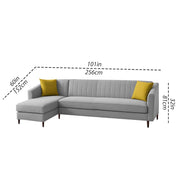 Neyami LHS 6 Seater L Shape Sofa Set for Living Room (Grey) Premium Fabric Sofa Set