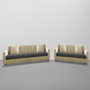 Garcia 3+2 Seater Sofa Set for Living Room (Black - Grey)