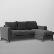 Charmi RHS 4 Seater L Shape Sofa Set for Living Room (Black Fabric) Premium Fabric Sofa