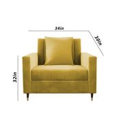 Garcia 1 Seater Sofa Set for Living Room (Black Colour) Premium Fabric Sofa