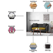 Doraldo 2 Seater Sofa Set for Living Room (Black Colour Fabric) Premium Fabric Sofa for Living Room