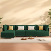 Salina LHS 6 Seater L Shape Sofa Set for Living Room (Black) Premium Fabric Sofa