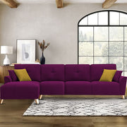 Antonio LHS 6 Seater L Shape Sofa Set for Living Room (Purple Premium Fabric)