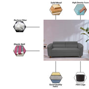 Torrato 3 Seater Sofa Cum Bed for Living Room (Dark Grey Colour Fabric) Premium Fabric Sofa