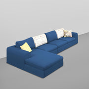 Badger LHS 6 Seater L Shape Sofa Set for Living Room (Black Fabric) Premium Fabric Sofa