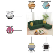 Jester 4 Seater Sofa Set with Center Table for Living Room (Green Colour) Premium Fabric Sofa