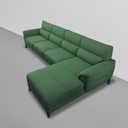 Janifer RHS 6 Seater L Shape Sofa Set for Living Room (Green Colour) Premium Fabric Sofa Set