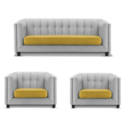 Casaliving Sinclair 3+1+1 Seater Sofa Set for Living Room (Blue Black Colour) Premium Fabric Sofa