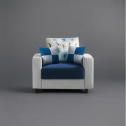 Casaliving Rolando 3 + 2 + 1 Seater Sofa Set for Living Room (Blue Grey Colour Fabric) Premium Fabric Sofa Set