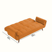 Francois 3 Seater Convertible Sofa Cum Bed for Living Room (Orange Fabric) Premium Fabric Sofa