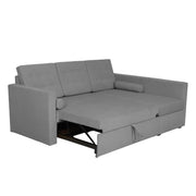 Megan RHS 4 Seater L Shaped Sofa Cum Bed for Living Room (Dark Grey Fabric) Premium Fabric Sofa