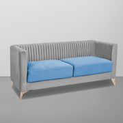 Ember 3 Seater Sofa Set for Living Room (Turquise Grey Colour) Premium Fabric Sofa