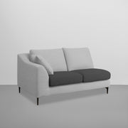 Cortina RHS 4 Seater L Shape Sofa Set for Living Room (Black Grey Fabric) Premium Fabric Sofa