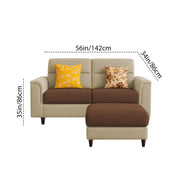 Casaliving Nancy 2 Seater with Ottoman Sofa Set for Living Room (Black Colour) Premium Fabric Sofa Set