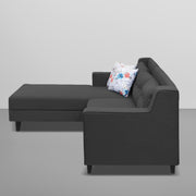 Lifestyle 4 Seater LHS L Shape Sofa Set for Living Room - (Black Fabric) Premium Fabric Sofa Set