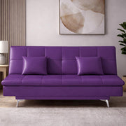 Danny 3 Seater Sofa Cum Bed Leatherette Fabric (Black) with Two Cushions Perfect for |Home Living |Office Room and Guest Room Premium Sofa