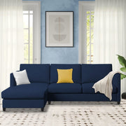 Hanery 4 Seater L Shape Sofa Set for Living Room | Colour - Blue