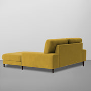 Latieo RHS 2 Seater Lounger L Shape Sofa Set for Living Room (Yellow) Premium Fabric Sofa