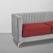 Ember 3 Seater Sofa Set for Living Room (Maroon Grey Colour) Premium Fabric Sofa