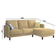 Swaloni RHS 4 Seater L Shape Sofa Set for Living Room (Cream) Premium Fabric Sofa